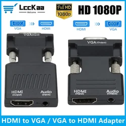 Adaptador HDMI a VGA 1080P con Audio para PC Portátil Proyector HDTV
