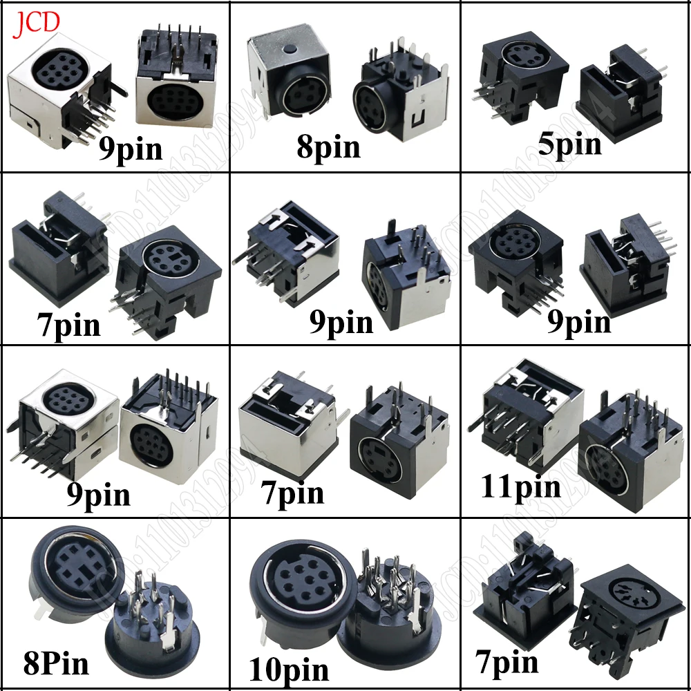 2 uds Terminal Audio Video Din conector hembra s-video montaje en PCB 3/4/5/6/8/9Pin tono plateado PS2 Circular DIN Micro Jack