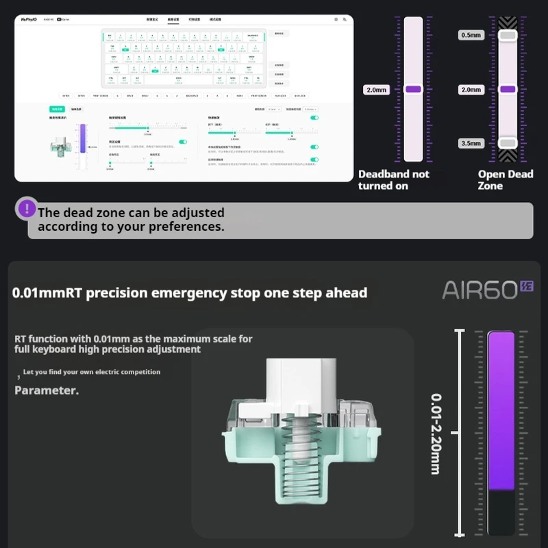NuPhy Air60 HE Teclado mecánico eje magnético enano gatillo rápido 0,01mm precisión PC Esports teclados para juegos de portátiles - imagen 4