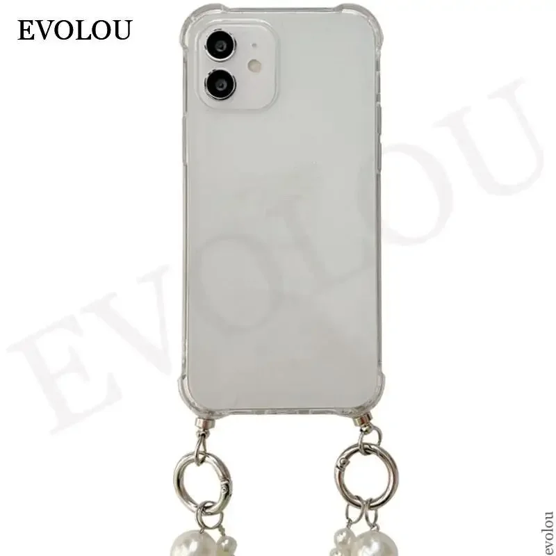 Para Honor Magic 8 Pro Magic8 Lite funda con cadena de perlas cordón cruzado collar funda de teléfono para Honor Magic 8 funda suave a prueba de golpes - imagen 5