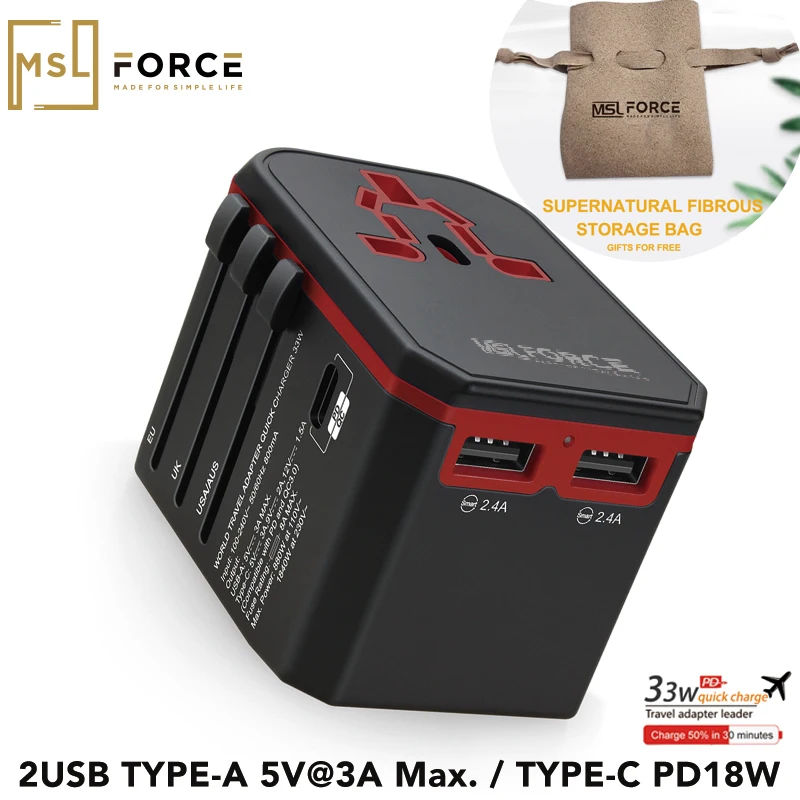 Cargador con enchufe mundial tipo c, Cargador rápido de 33w, adaptador usb c para teléfono móvil, Xiaomi, samsung one plus, adaptador de viaje de carga rápida - imagen 2