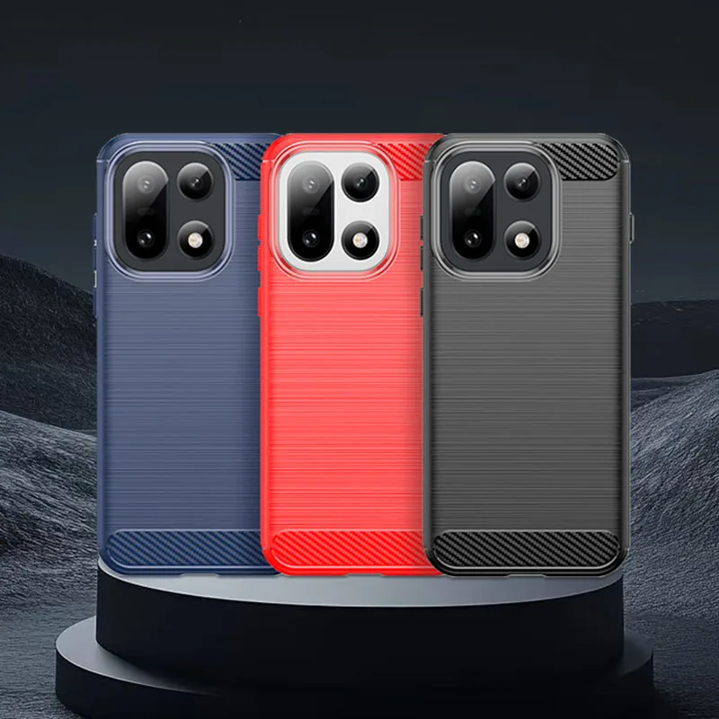 Para OnePlus 15 funda protectora de fibra de carbono de silicona funda de teléfono OnePlus 15 funda de TPU a prueba de golpes funda OnePlus 15