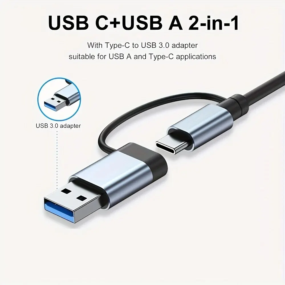 7 puertos USB 3,0 HUB tipo C HUB expansor adaptador OTG de alta velocidad estación de acoplamiento para PC Macbook portátil disco duro ratón teclado - imagen 5