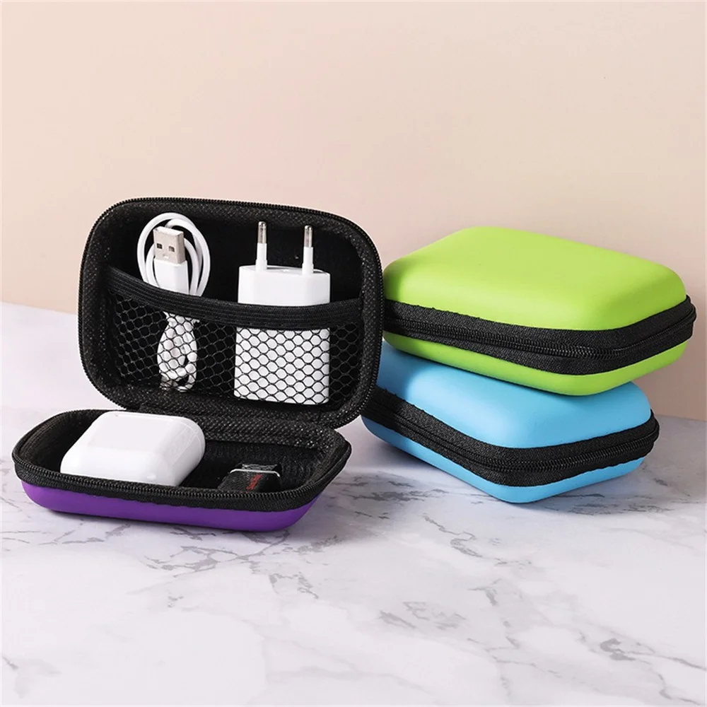 Bolsa de almacenamiento EVA de viaje portátil con cremallera protectora para auriculares con unidad Flash, cargador de teléfono móvil, organizador de cables de datos - imagen 5