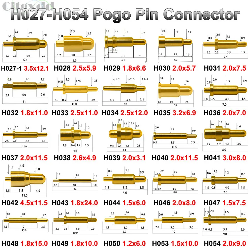 10 Uds conector Pin Pogo batería Pogopin contacto de carga de resorte SMD DIP PCB 6 7 7,5 8 9 10 11 11,5 12 15 24mm sonda de resorte de prueba