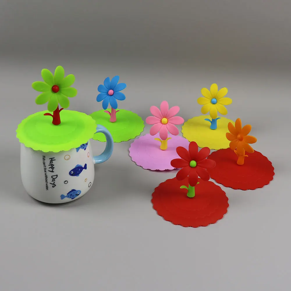 Cubierta de taza bonita cubierta de taza de silicona resistencia a altas temperaturas tapas de tazas selladas tazas de taza de té tapa de sello de succión diámetro 10cm - imagen 5