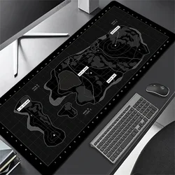 Alfombrilla ratón gaming Topográfica XXL negra para escritorio