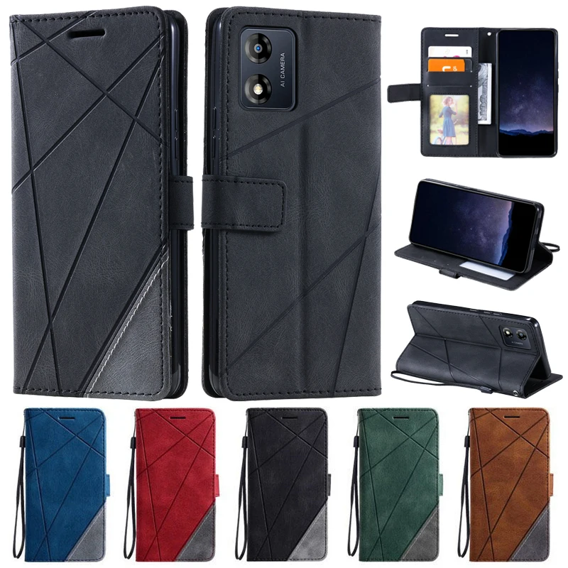 Funda E13 para Motorola Moto E13, carcasa de cuero con tapa de lujo para Motorola E13, MotoE13 E 13