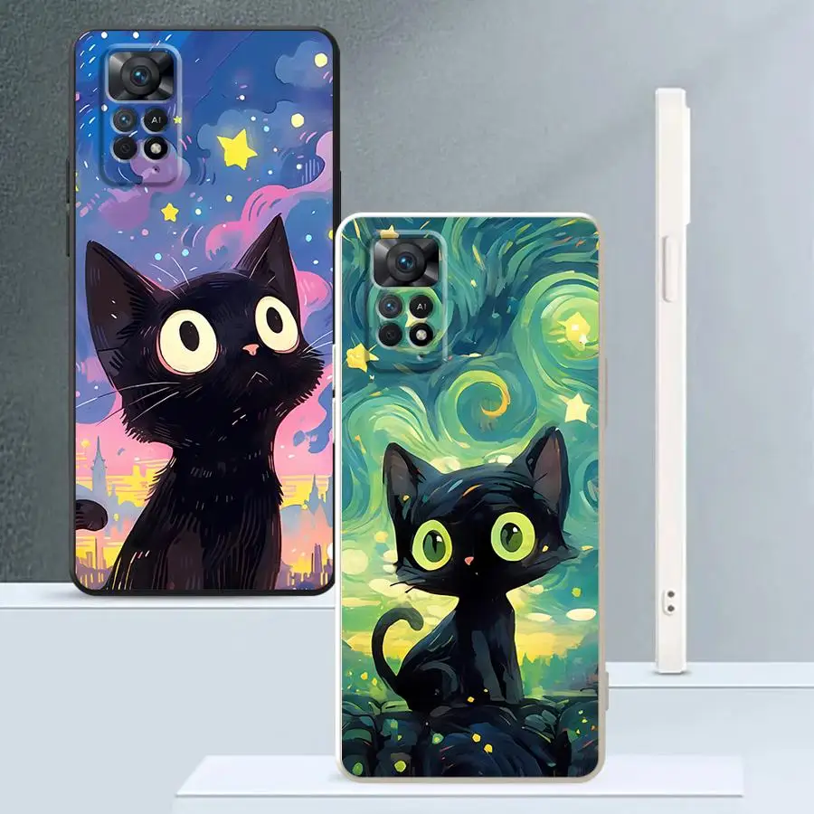 Funda blanda Van Gogh Art Cat para Xiaomi Redmi Note 10 11 Pro 13 12 ProPlus 11s 12s 10 14 Pro Plus 10Lite