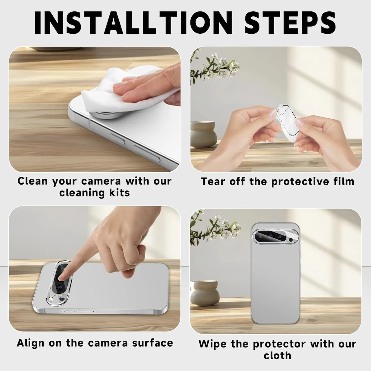 Película protectora de lente de cámara, 2 uds., para Google Pixel 10 9 Pro XL 8 7 6 6A 7A 8A, vidrio templado plegable resistente a los arañazos - imagen 2