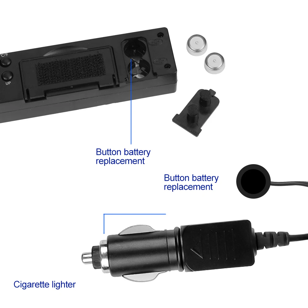Reloj 4 en 1, calendario, termómetro, pantalla a Color multifunción para coche, voltaje con fecha de hora LCD, pantalla de temperatura exterior en el coche - imagen 5