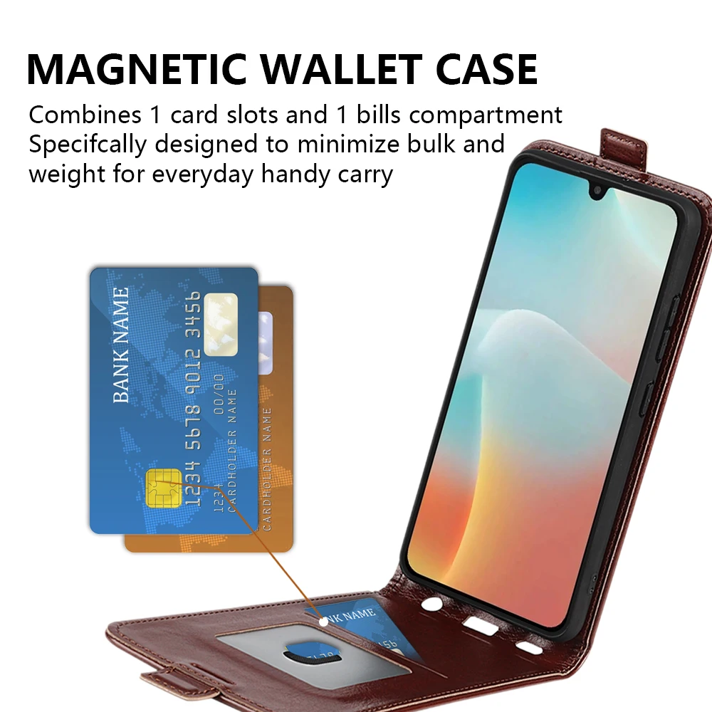 Para Samsung Galaxy M16 funda de cuero con tapa de alta calidad funda Vertical para Samsung Galaxy F16 - imagen 2