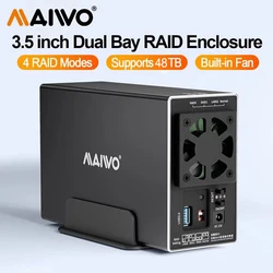 MAIWO Estación HDD 2 bahías SATA USB 3.0 para PC con 4 modos RAID