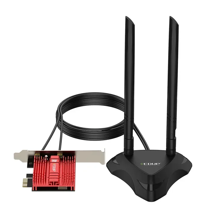 Adaptador de red Wifi inalámbrico PCIe de doble banda Wi-Fi 6E 2,4G 5G 6Ghz 2400M tarjeta WiFi para Bluetooth 5,2 PCI Express Wlan - imagen 4