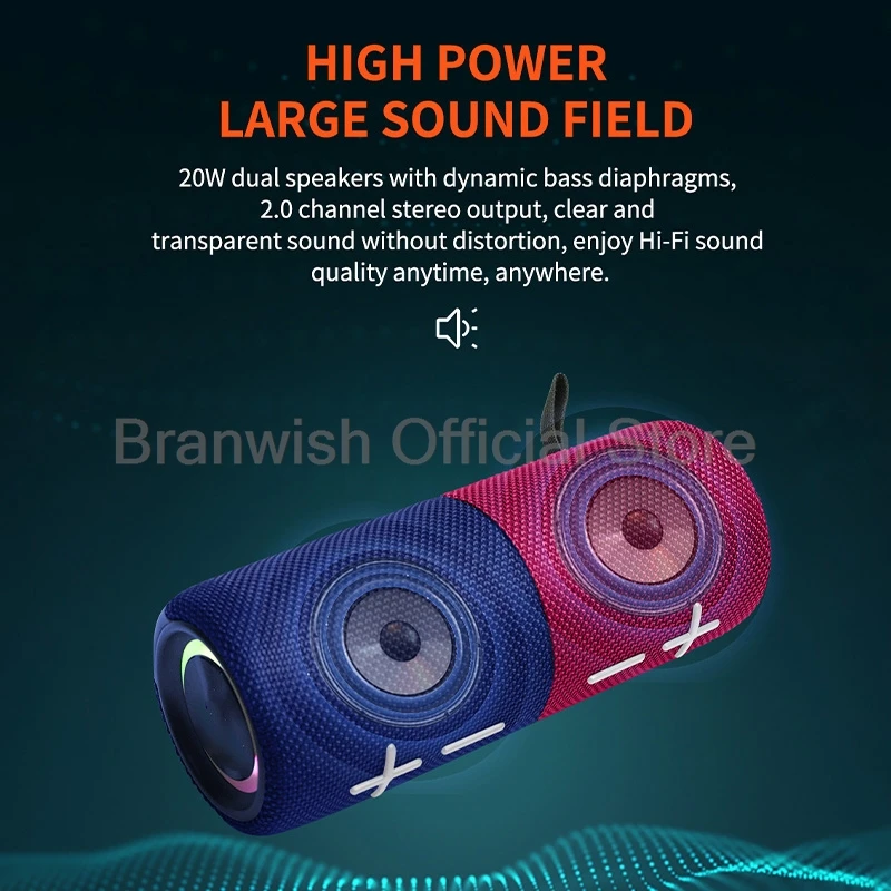 Altavoz magnético 2 × 10W 2 en 1 altavoces Bluetooth 4000mAh Subwoofer IPX6 Audio impermeable luces RGB TWS para el hogar exterior interior - imagen 4