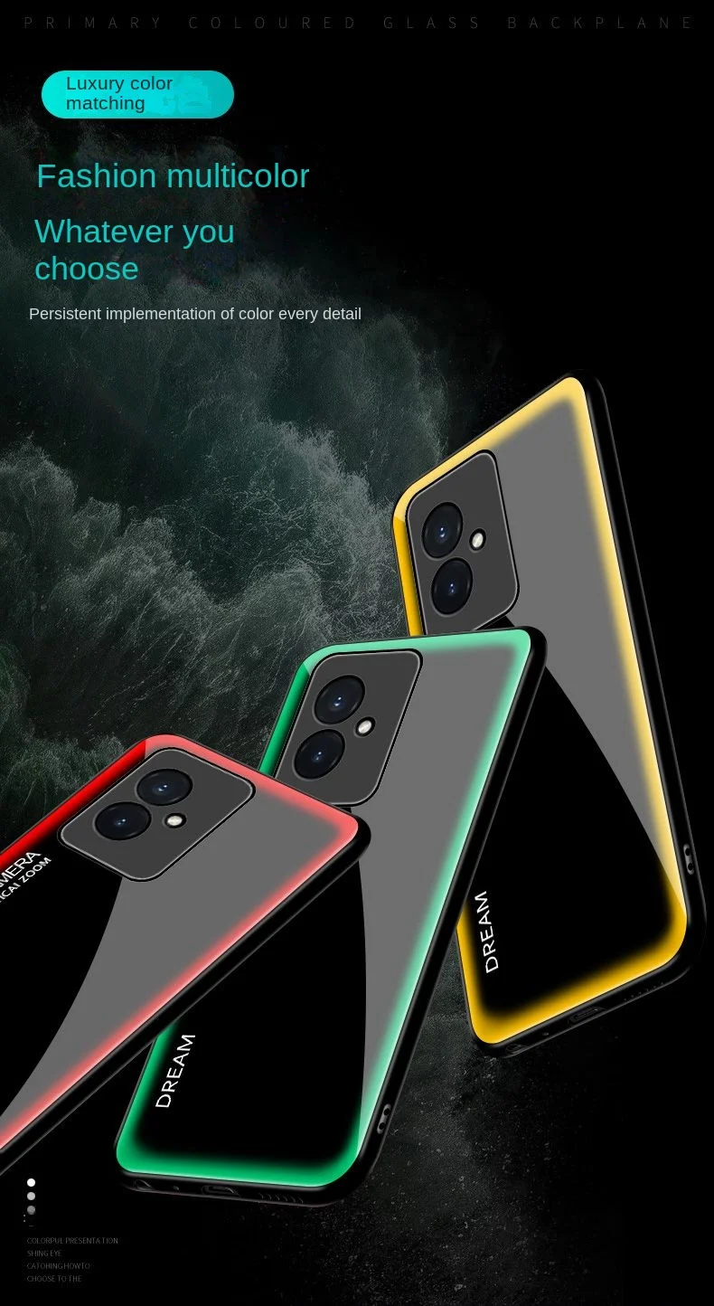 Funda protectora trasera para Huawei Honor 100 Pro, carcasa de teléfono con gradiente de vidrio templado duro, 100Pro - imagen 2