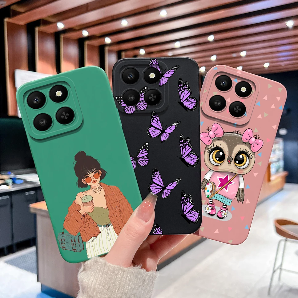 Para Honor 400 Smart 5G funda de teléfono encantadora dulce chica suave silicona líquida a prueba de golpes funda para Honor 400Smart parachoques Capa - imagen 3