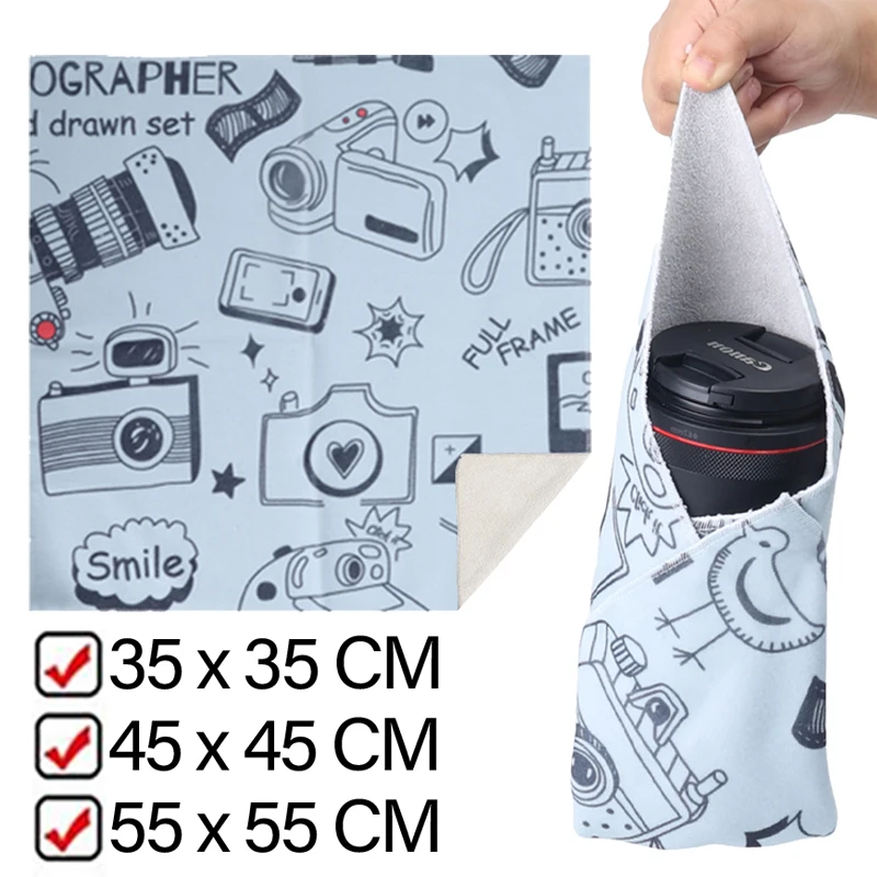 Cubierta protectora para cámara portátil, tela plegable para lente SLR, funda protectora, almacenamiento para envolver, bolsa para fotógrafo