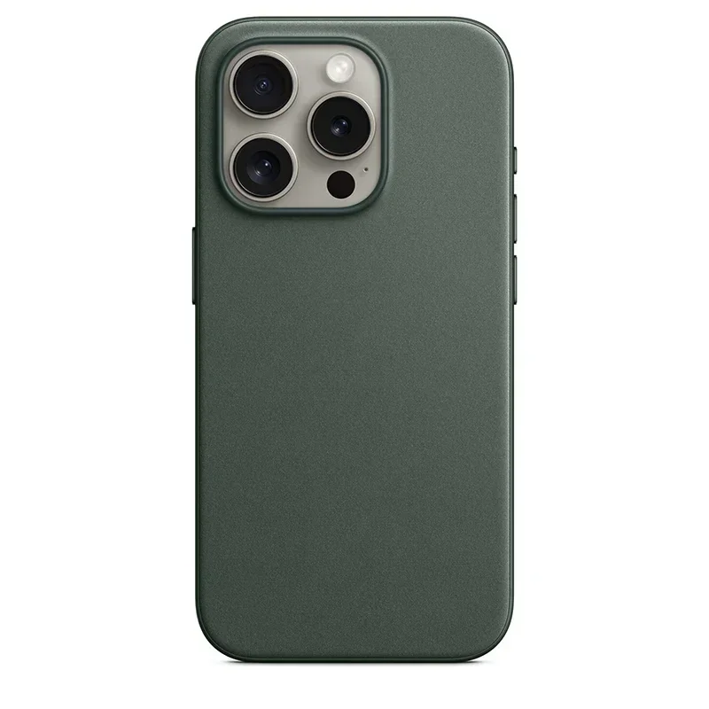 Funda oficial de cuero fino tejido para iPhone 15 Pro Max Plus, funda con imán fuerte para Magsafe, funda protectora de carga inalámbrica - imagen 2