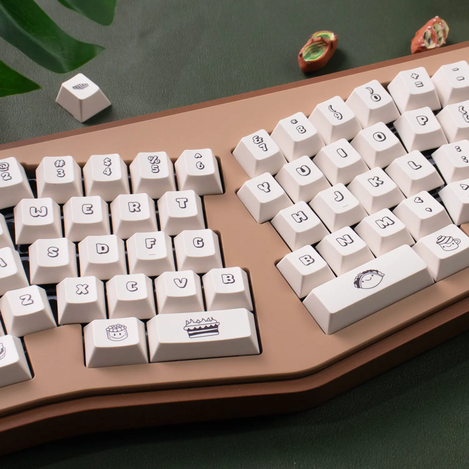 MAIMOOO-teclas de postres bonitas, perfil de cereza/MOA, sublimación PBT blanca minimalista, teclas personalizadas para teclado mecánico Alice - imagen 2