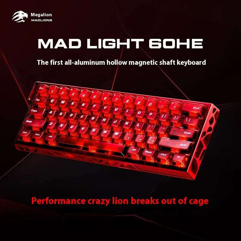 Nuevo teclado de eje magnético hueco MADLIONS MAD Light 60 HE para juegos y deportes electrónicos, el teclado de oficina es un valorante totalmente de aluminio - imagen 2