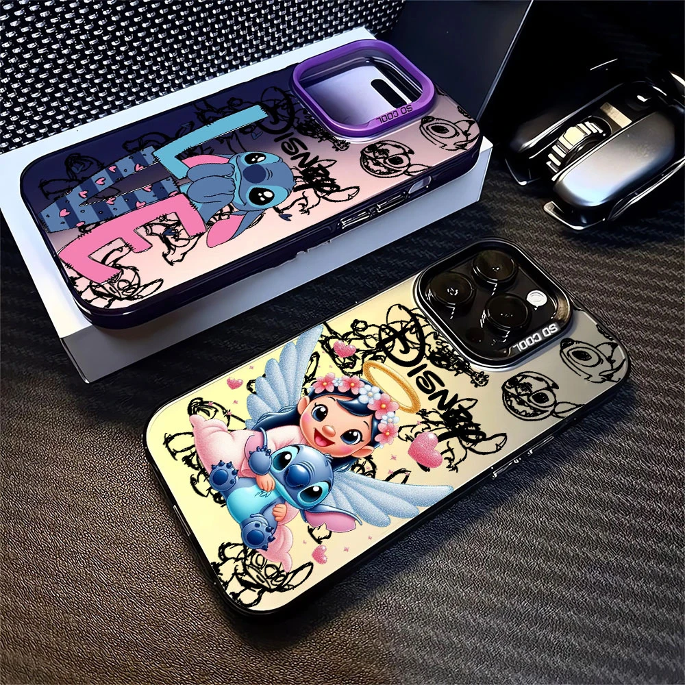 사랑스러운 스티치 릴로 만화 전화 케이스 삼성 갤럭시 S25 S24 S23 S22 S21 Note20 FE 울트라 플러스 4G 5G 안티 가을 매트 커버 - imagen 4