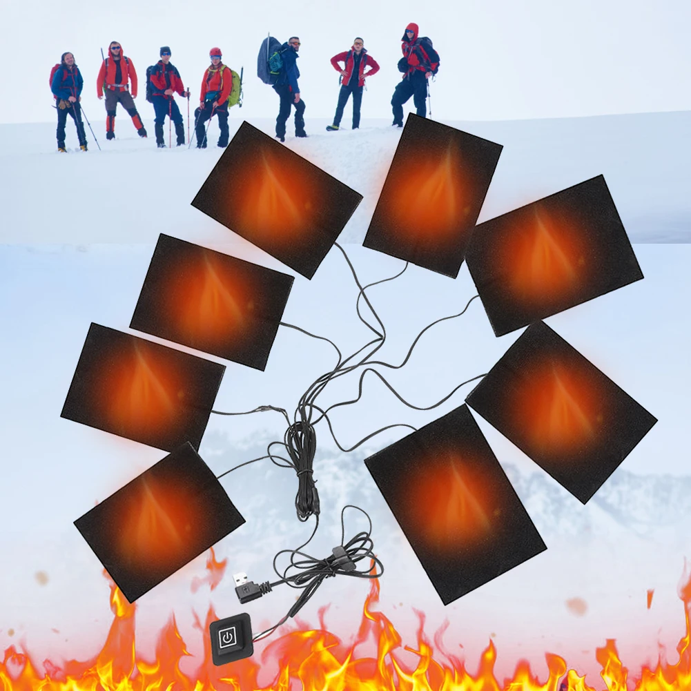 Calentador de tela eléctrico de 3 niveles, almohadillas térmicas USB para exteriores, chaleco calefactor térmico para invierno, almohadillas para exteriores, calentador para acampar y senderismo - imagen 3