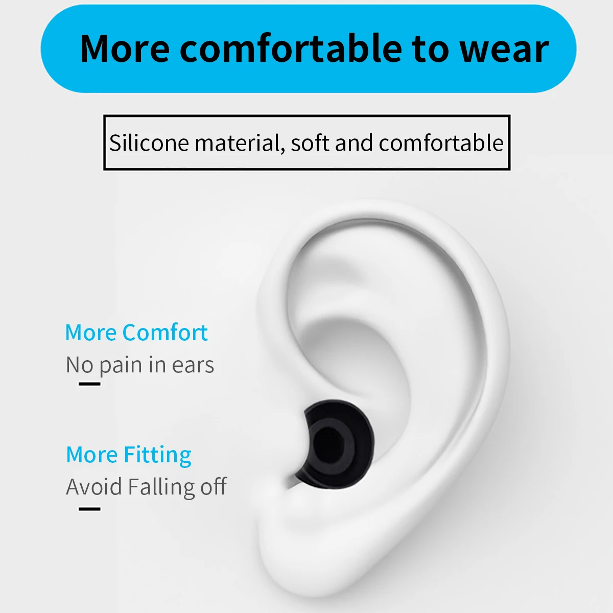 Puntas de silicona para auriculares, piezas para ONE More EVO, KZ ZAS IEM/1More EVO/SONY WF-1000XM4, TWS, antideslizantes, evita caídas, 6 uds. - imagen 4