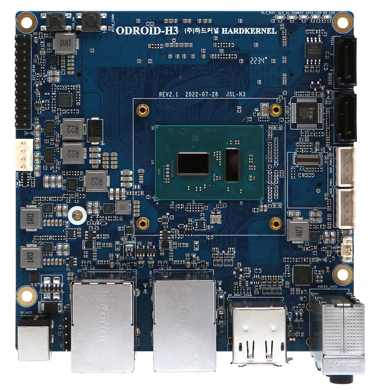 ODROID-H3+ x86 SBC - Intel N6005 Quad-Core (3.3GHz), 64GB DDR4, Dual 2.5GbE, M.2 NVMe, 2 × SATA, HDMI/DP - imagen 2