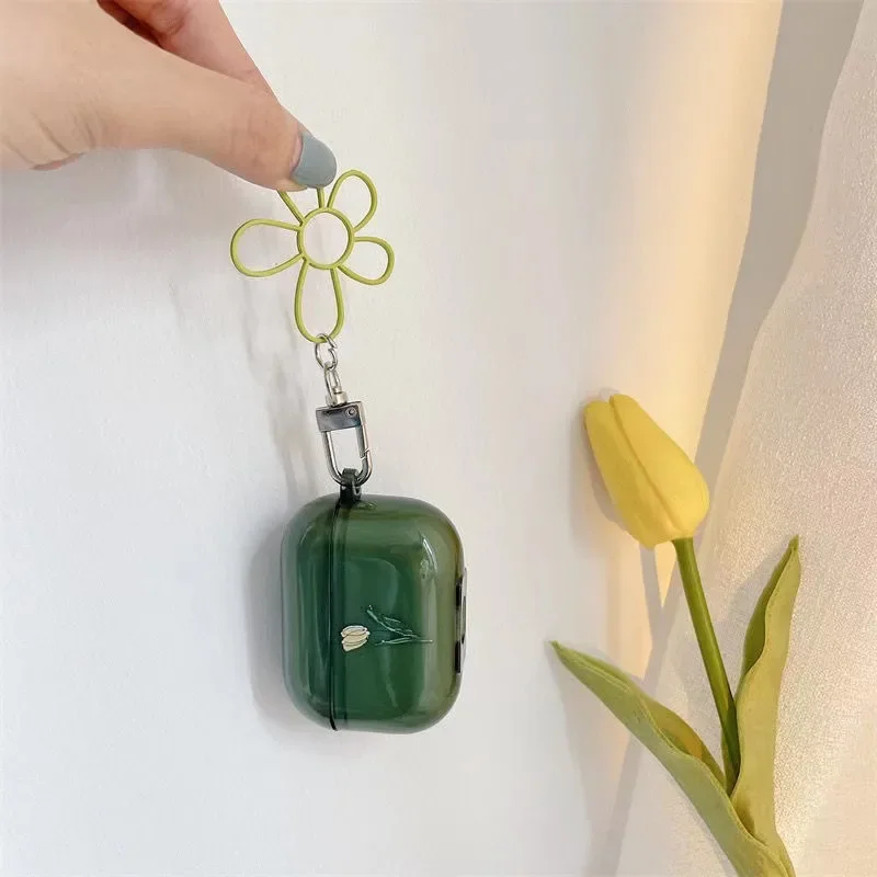 Funda protectora con patrón de tulipán para Apple AirPods 1/ 2/ 3/ Pro, accesorios para auriculares, 1 unidad - imagen 4
