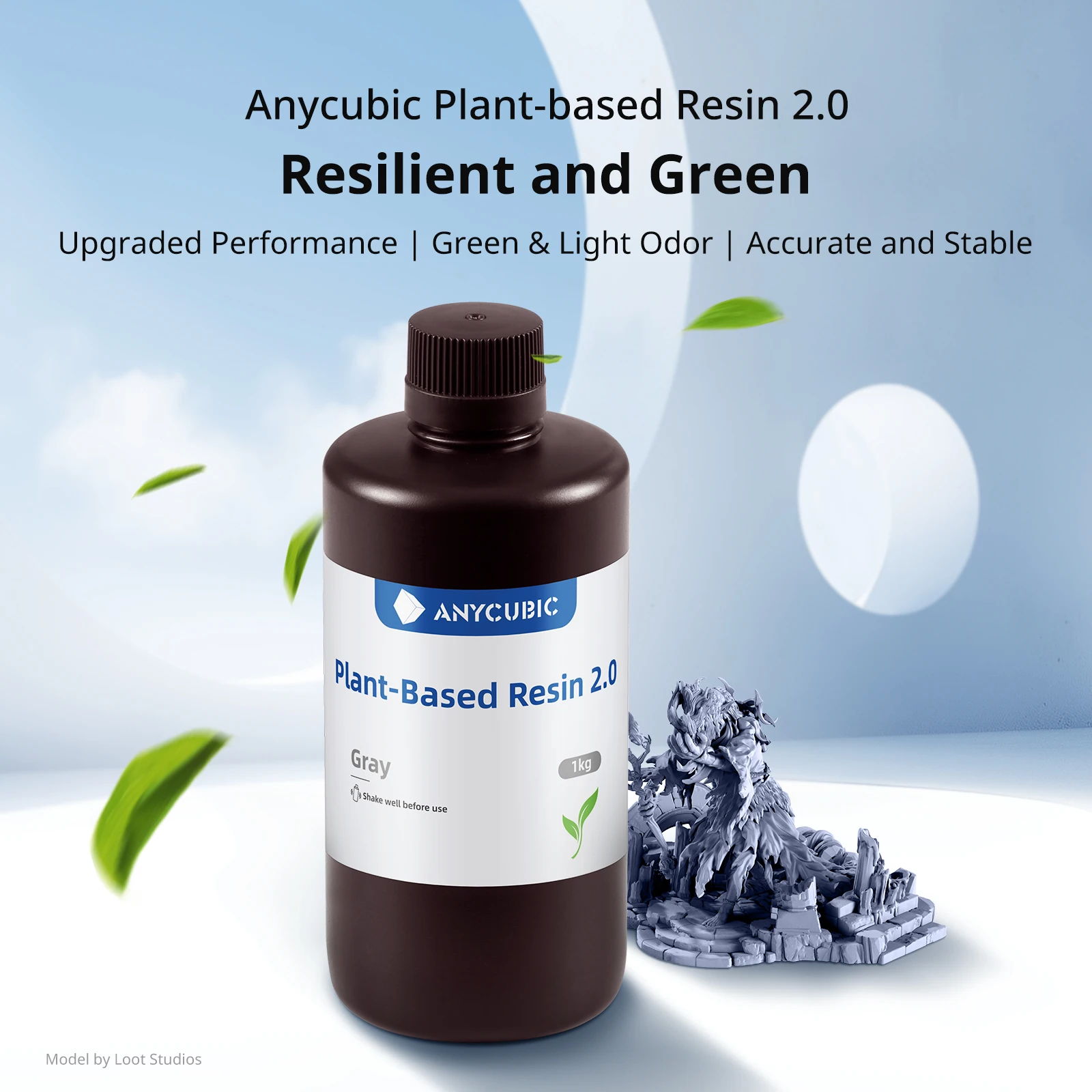 ANYCUBIC Resina UV ecológica a base de plantas 2 kg/4 kg para impresora LCD 3D Material de impresión 3D, olor ultrabajo sin desagradable - imagen 5