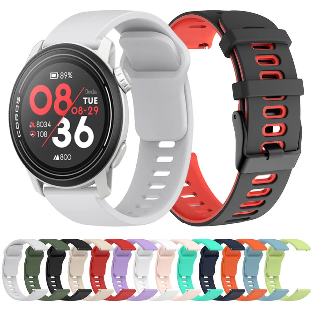 Correa deportiva de silicona de 22mm y 20mm para COROS PACE 3 2 bandas para COROS APEX 2 Pro 46mm 42mm accesorios de pulsera de reloj inteligente