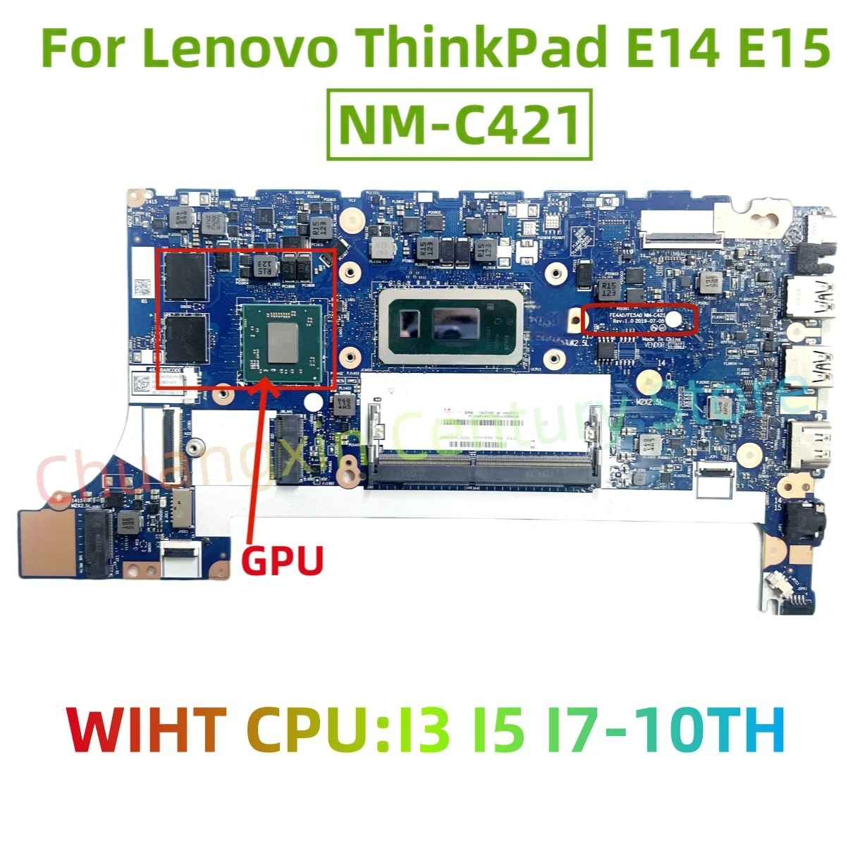 Placa base de NM-C421 para Lenovo ThinkPad E14 E15 CPU de ordenador portátil: I3 I5 I7-10TH CON GPU 2GB 100% prueba ok envío