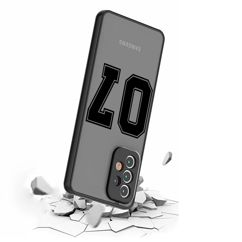 Arte de números de fútbol de baloncesto translúcido esmerilado para Samsung Galaxy S24 S23 S22 S21 S20 FE S10 S9 S8 Plus Ultra Pro 5G suave - imagen 4