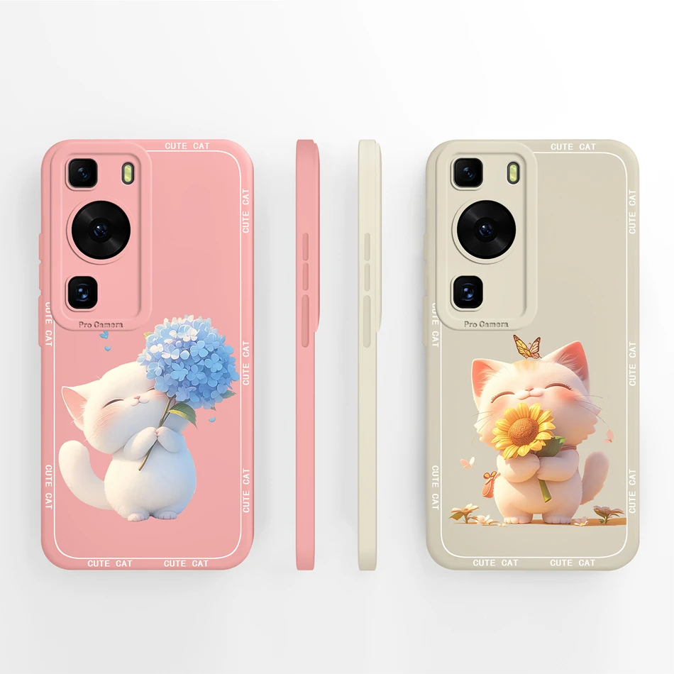 Para Huawei P60 Pro Art Case mariposa Rosa suave cubierta de silicona líquida para Huawei P 60 Art P60Pro parachoques protector anticaída - imagen 3