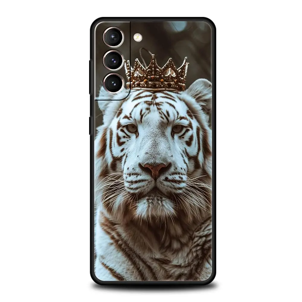 Funda de teléfono Animal tigre blanco para Samsung Galaxy S25 Edge S24 S23 S22 S20 Ultra S21 FE 5G S10 Plus funda suave de TPU - imagen 4