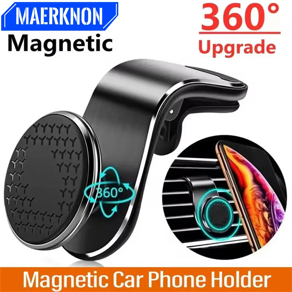 Soporte magnético para teléfono de coche 360 ° Soporte de montaje de ventilación de aire de coche con rotación para iPhone Samsung Xiaomi Huawei soporte de navegación GPS en el coche