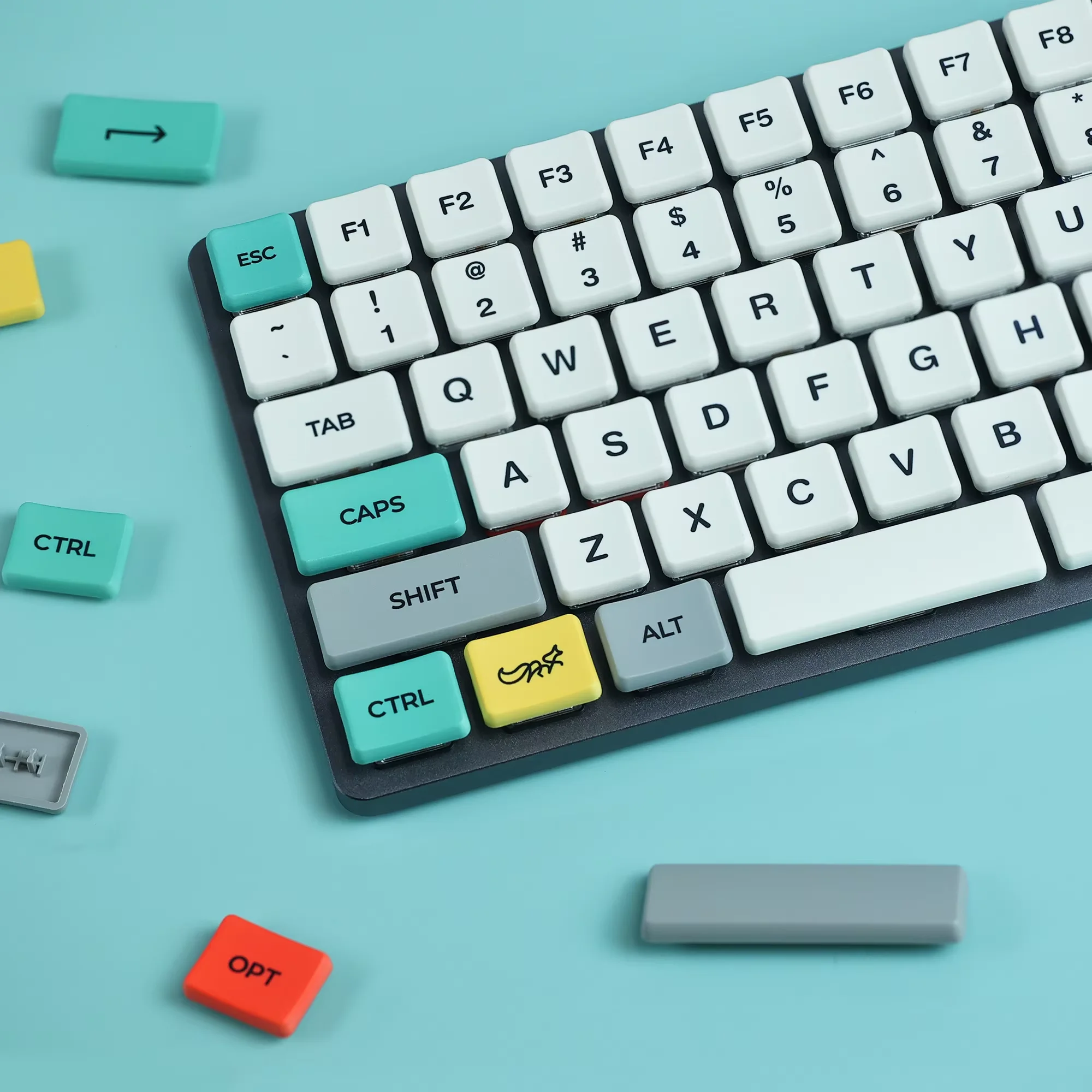 Teclas Choc de perfil bajo Chosfox CFX para teclado mecánico Kailh 1350 con interruptor de perfil bajo, teclas PBT ultrafinas, accesorio de juego