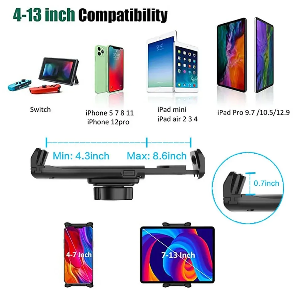 Portavasos Universal 2 en 1 para coche, soporte para tableta y automóvil para iPad Pro 12,9 Air 2019 Mini 4 para Samsung tab S7 plus 12,4 - imagen 2