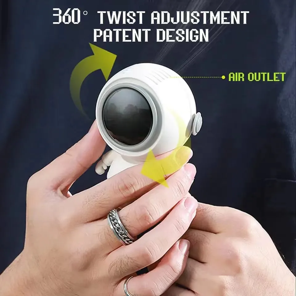 Ventilador portátil pequeño recargable por USB, miniventilador de cuello silencioso para dormitorio de estudiantes, oficina y exteriores - imagen 4