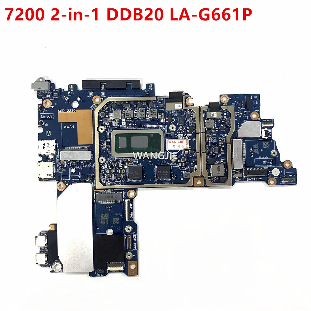DDB20 LA-G661P CN-0692DM 0692DM para la placa base del ordenador portátil Dell Latitude 7200 2 en 1 0XFWFG 0K1R84 0TJFG7 8G 16G RAM 100% en funcionamiento