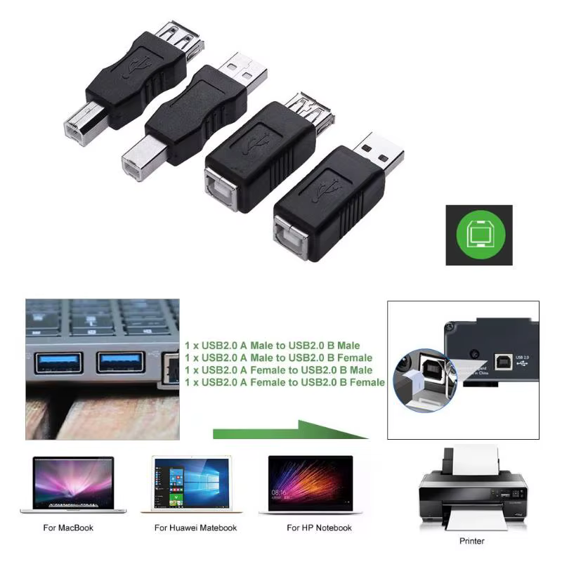 Adaptador USB 2.0 Tipo A Macho a Tipo B Hembra - imagen 2