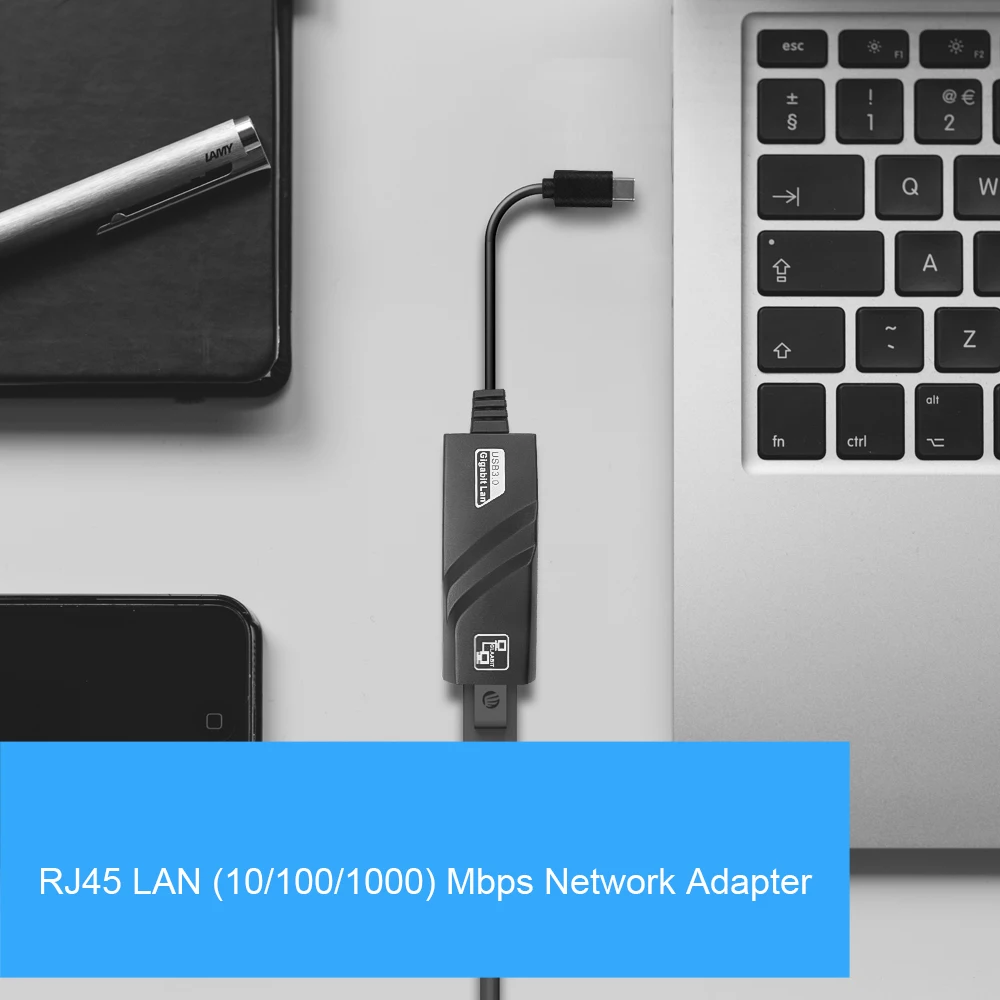 Tarjeta de red con cable USB 3,0 de 1000Mbps tipo C a Rj45 Lan Ethernet adaptador convertidor Gigabit para PC portátil MacBook Windows - imagen 4