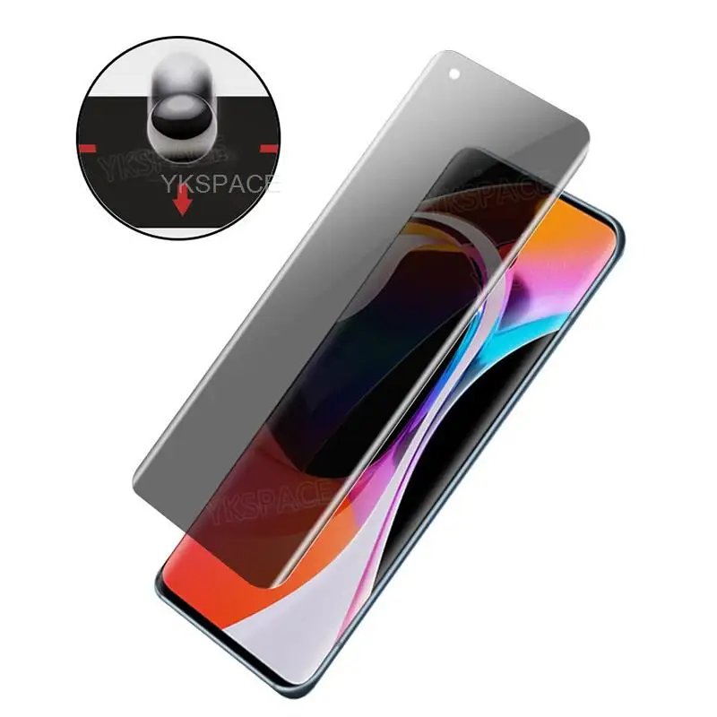 Pegamento líquido completo UV, vidrio templado de privacidad para Oneplus 7 7T 8 9 10 11R 11 12 12R 13 Ace 2 3 Pro, Protector de pantalla 3D antiespía - imagen 5