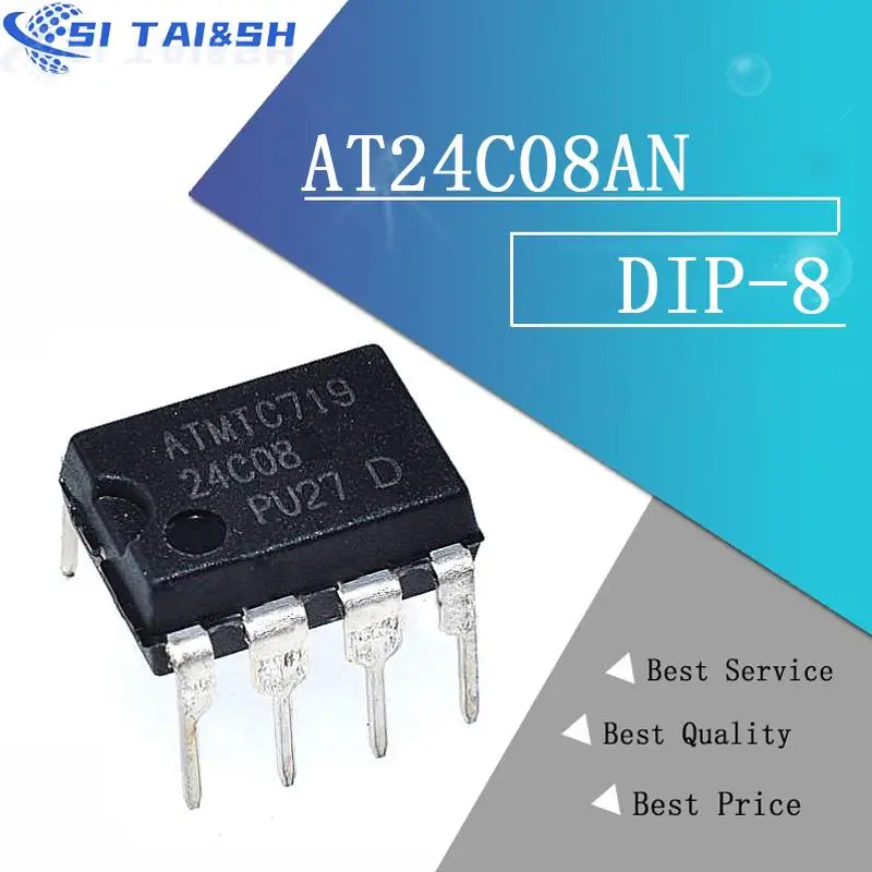 10 Uds AT24C256 DIP-8 24C256 AT24C256N DIP AT24C01 AT24C02 AT24C04 AT24C08 AT24C16 AT24C32 AT24C64 AT24C128 24C04 24C16 24C64