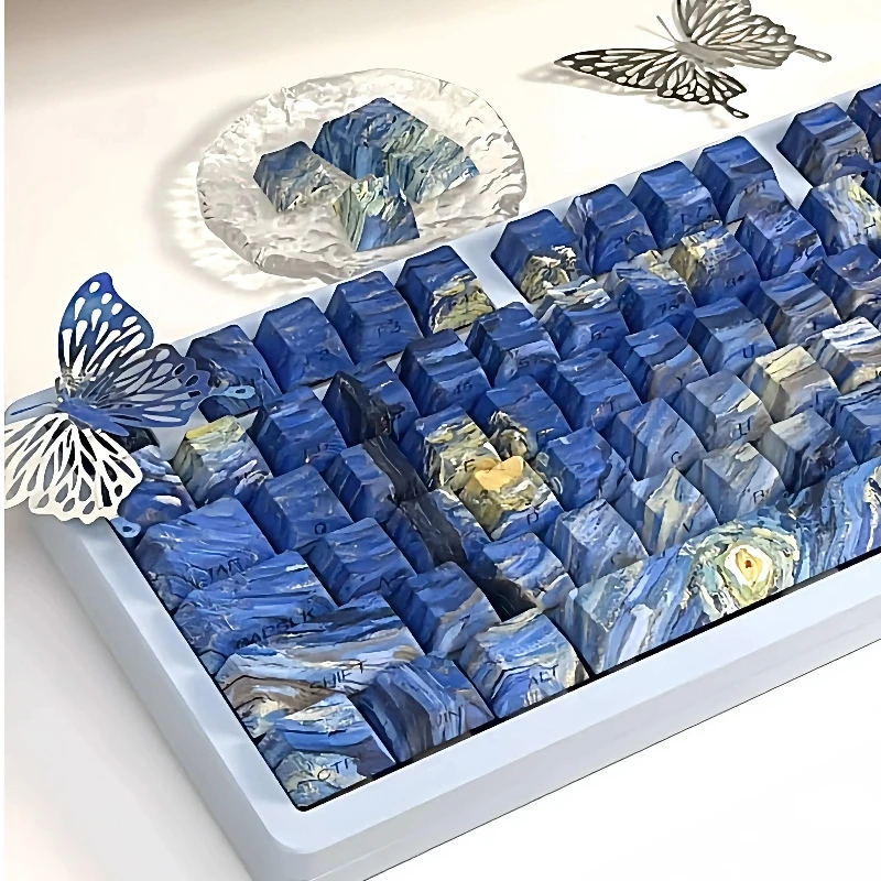 Teclas con tema de cielo estrellado, teclas originales de 130 teclas con perfil de cereza, teclas transparentes de ensueño para teclado mecánico, tapa de tecla personalizada - imagen 2