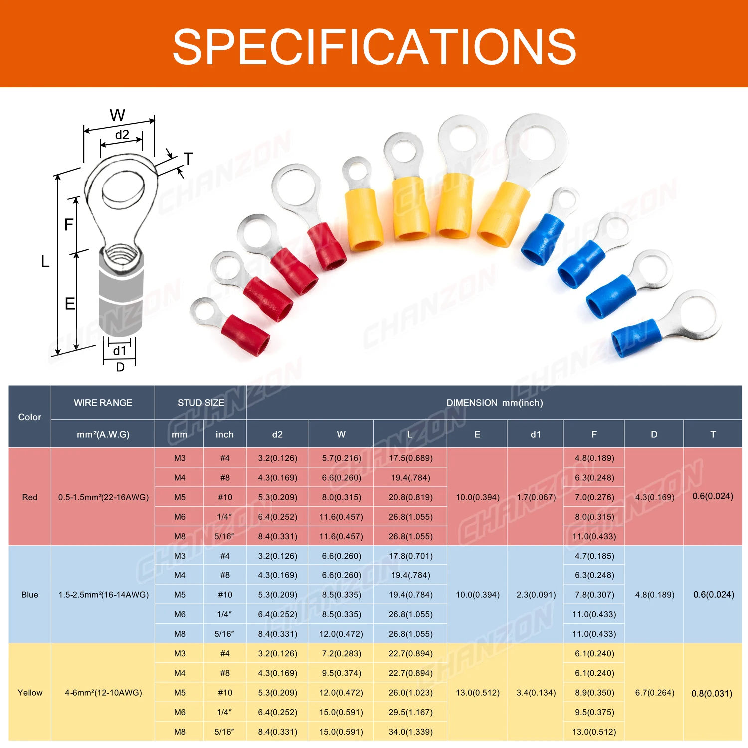 60/210 Uds Rv1.25 Rv2 Rv5 Kit de conectores de Cable de engarzado de anillo aislado Cable de engarzado de cableado eléctrico Terminal de herramienta Rojo Azul Amarillo - imagen 2