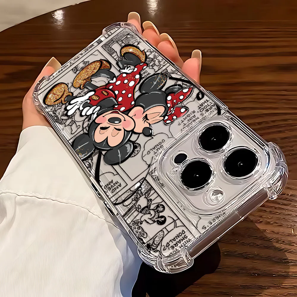 Funda de teléfono bonita de Mickey Minnie para Oppo A3x A3 A78 A74 A76 A72 A58 A57 A54 A53 A38 A31 A15 A17 A16 A9 A7 A5 4G 5G cubierta anticaída - imagen 4