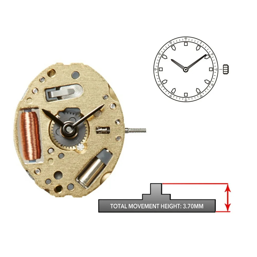 Replacement 2 Hands Quartz Watch Movement With Adjust Stem 065-403 For Miyota 5Y20 Watches Accessories Repair Parts 15.75mm - imagen 2