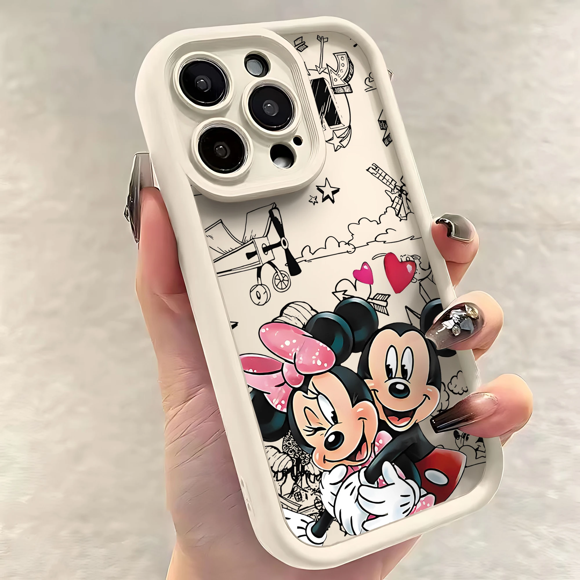 Mickeys Minnies pareja Linda funda de teléfono para IPhone 16 15 14 13 12 11 Pro Max Mini XR XS X 7 8 Plus cubierta trasera suave de TPU - imagen 4